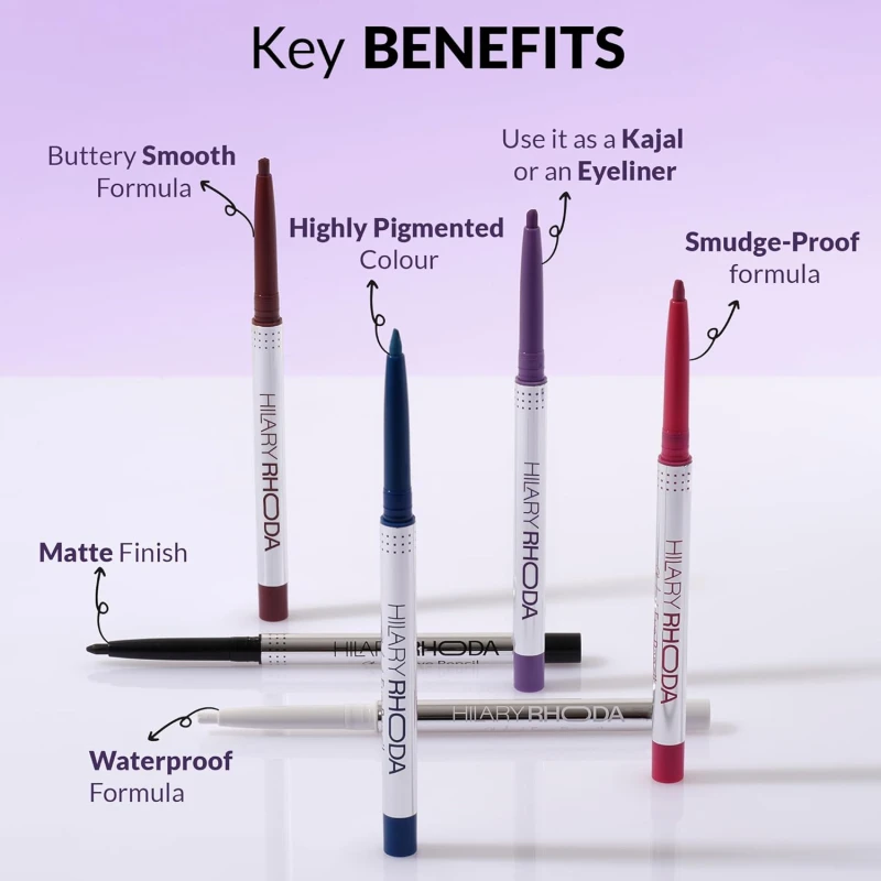 Hilary Rhoda Stroke It Eye Pencil | Coloured Eyeliner and Kajal Pencil | Easy Glide & Quick-Drying Formula | Matte Finish | Built-in Sharpener | 0.26g (Star White | Shade 01) thumbnail 4